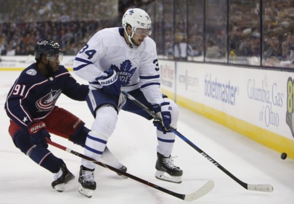 Toronto Maple Leafs' Auston Matthews Columbus Blue Jackets' Anthony Duclair