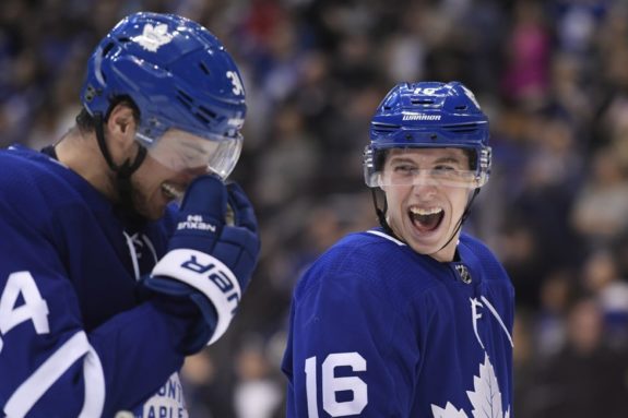 Toronto Maple Leafs' Mitch Marner and Auston Matthews