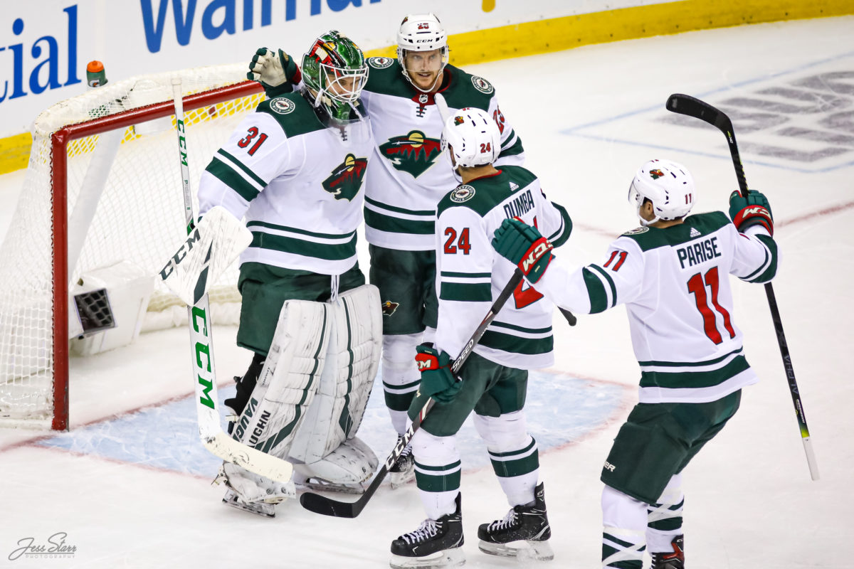 Minnesota Wild celebrating