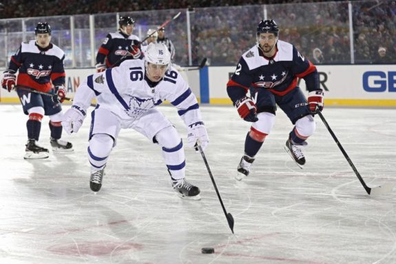 Mitchell Marner #16 of the Toronto Maple Leafs