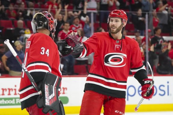 Petr Mrazek Joel Edmundson Carolina Hurricanes