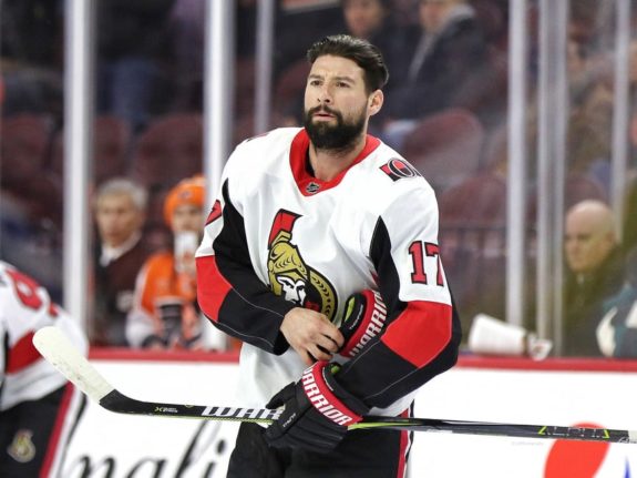 Nate Thompson #17, Ottawa Senators