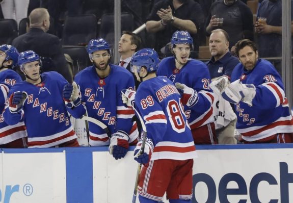 New York Rangers bench