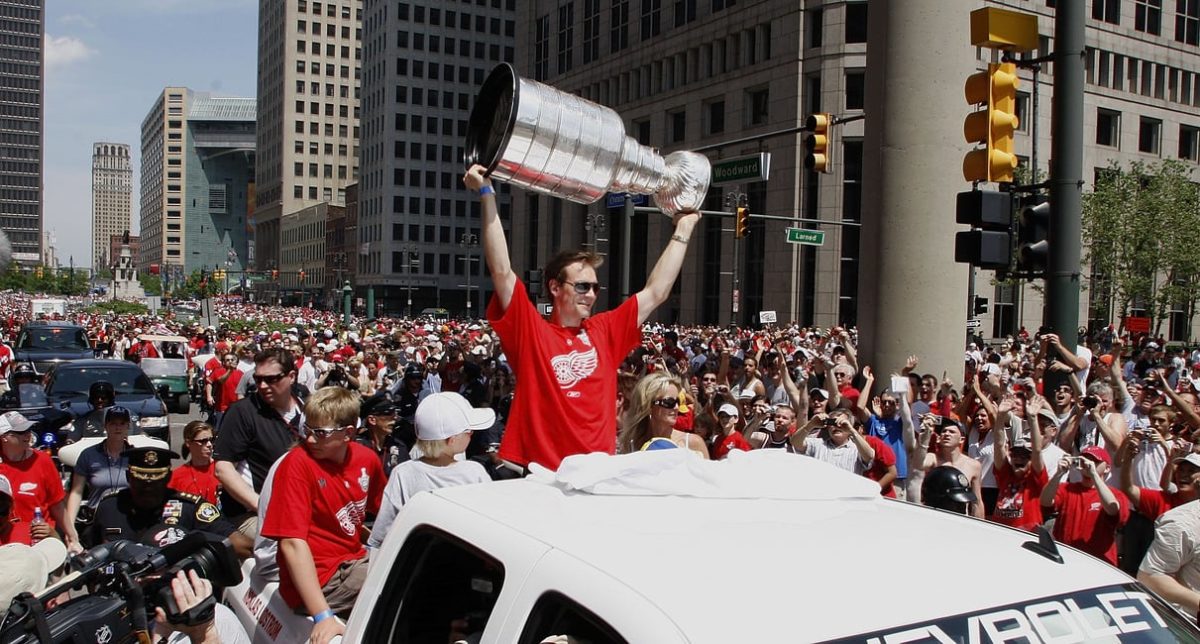 Nicklas Lidstrom with the Stanley Cup