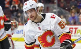 Hanifin Scores, Tacks on Two Assists to Lead Flames over Devils 5-2