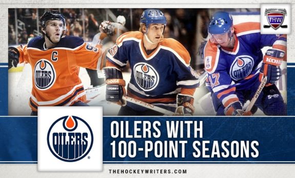 100 point seasons Edmonton Oilers Connor McDavid Wayne Gretzky Jari Kurri