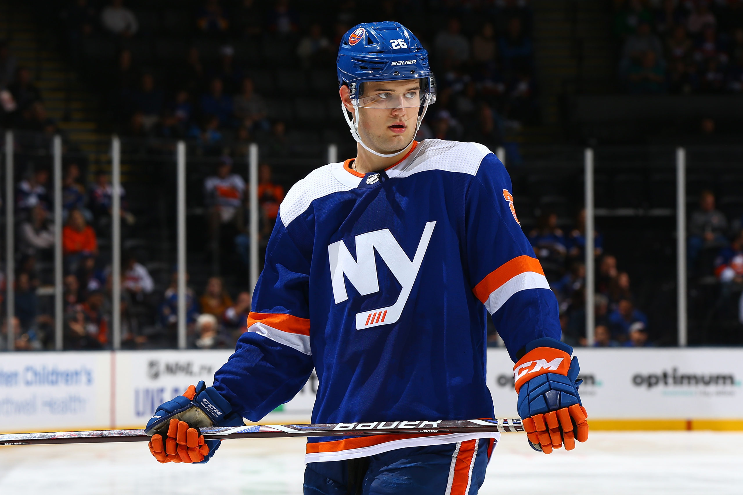 Oliver Wahlstrom New York Islanders Unsigned Skates with Puck Photograph