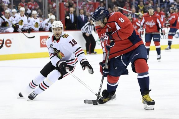 Chicago Blackhawks center Marcus Kruger Washington Capitals left wing Alex Ovechkin