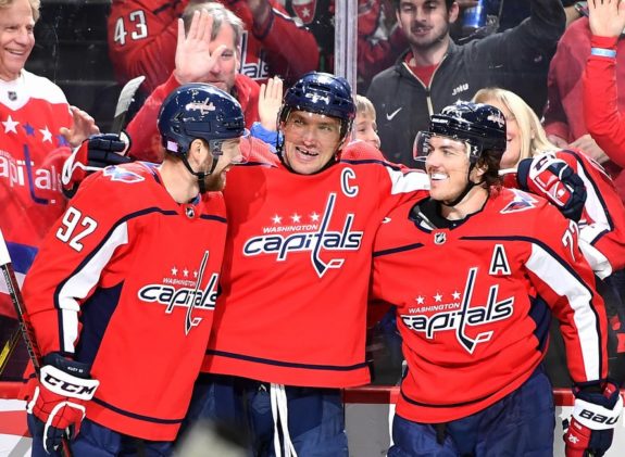 Washington Capitals Alex Ovechkin T.J. Oshie Evgeny Kuznetsov