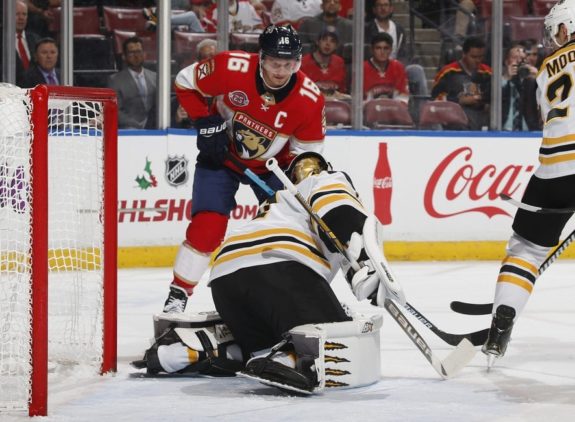 Boston Bruins Jaroslav Halak and Florida Panthers Aleksander Barkov