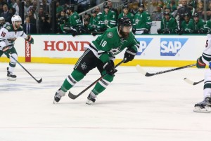 Patrick Eaves leads the Stars with 11 goals. (Annie Devine/ The Hockey Writers)