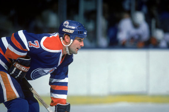 Defenseman Paul Coffey of the Edmonton Oilers-Makar Chasing Coffey's Single-Season Goals Record