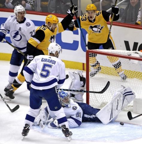 Riley Sheahan, Teddy Blueger, Andrei Vasilevskiy