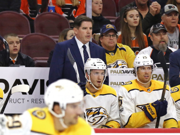 Peter Laviolette Predators Bench