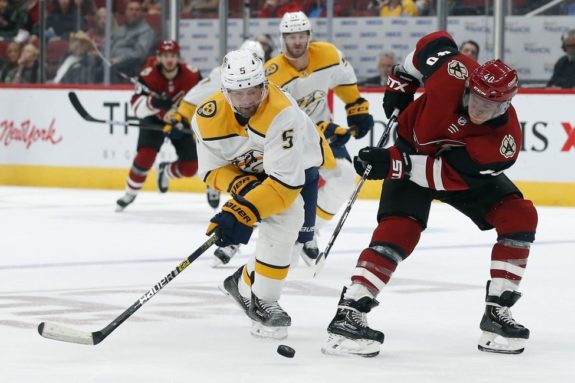 Nashville Predators Dan Hamhuis Arizona Coyotes Michael Grabner