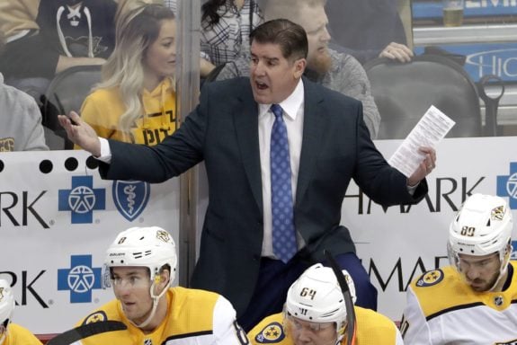 Nashville Predators coach Peter Laviolette