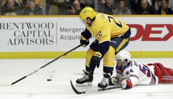 New York Rangers Adam McQuaid Nashville Predators Kevin Fiala