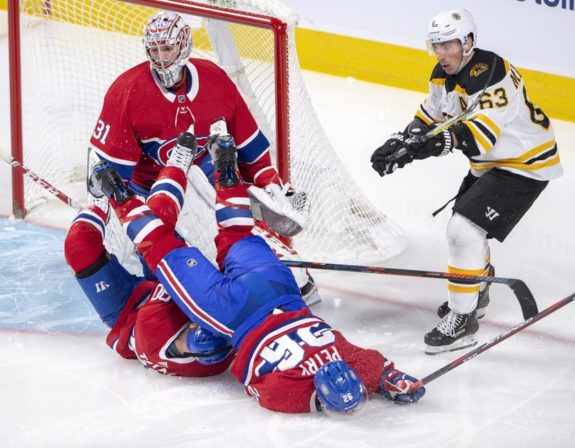 Carey Price and Boston Bruins forward Brad Marchand