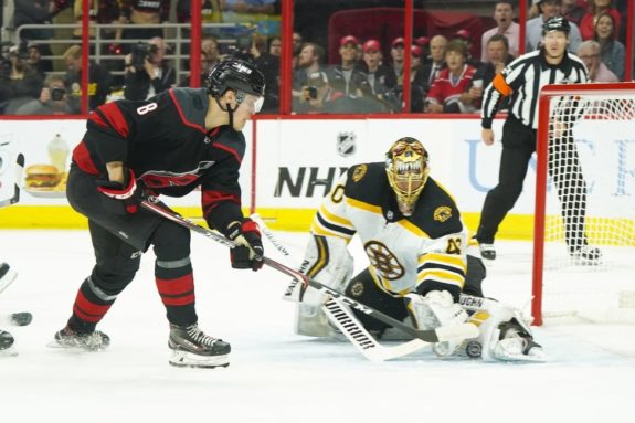 Boston Bruins Tuukka Rask Carolina Hurricanes Saku Maenalanen