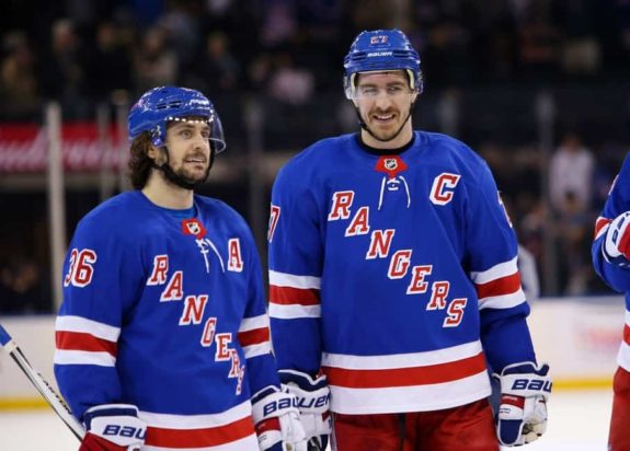 Former Rangers Ryan McDonagh and Mats Zuccarello 