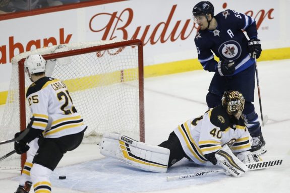 Winnipeg Jets' Mark Scheifele Boston Bruins Tuukka Rask