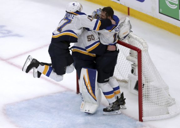 Jaden Schwartz,Brayden Schenn,Jordan Binnington