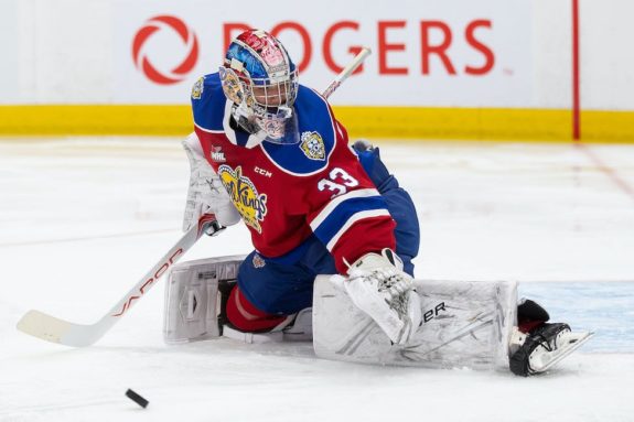 Detroit Red Wings goalie prospect Sebastian Cossa.