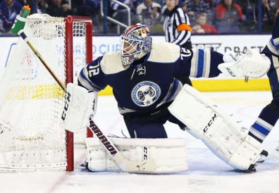 Even with expected improvement, The Blue Jackets likely fall short of the playoffs unless Bobrovsky finds his Vezina form. (Aaron Doster-USA TODAY Sports)