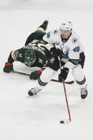 San Jose Sharks' Tomas Hertl Minnesota Wild's Nino Niederreiter