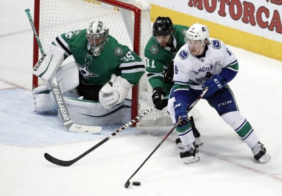 Tyler Seguin, Anton Khudobin, Brock Boeser