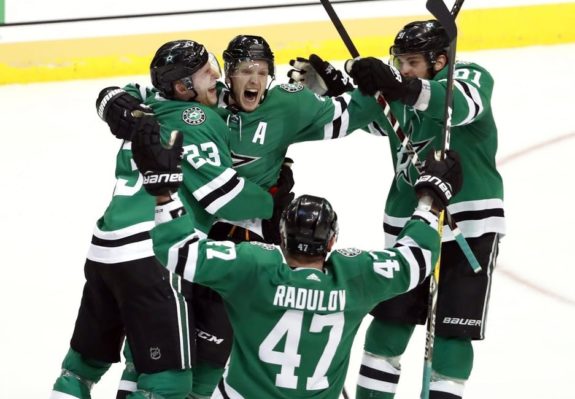 John Klingberg, Alexander Radulov, Esa Lindell, Tyler Seguin-Dallas Stars Game Day: 4/26/22 vs Vegas Golden Knights 