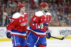 T.J. Oshie and Alex Ovechkin are locks for the top-line wing spots. (Geoff Burke-USA TODAY Sports)