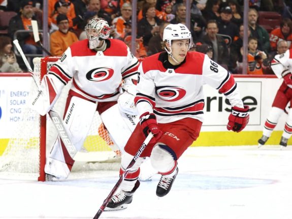 Teuvo Teravainen, Carolina Hurricanes, Mar. 1, 2018 (Amy Irvin / The Hockey Writers)