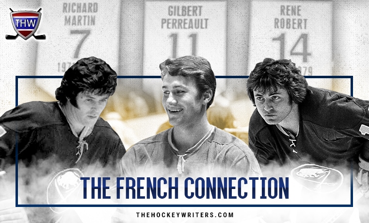 Gilbert Perreault centered French Connection line 
