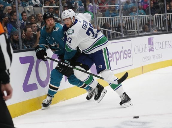 San Jose Sharks Joe Thornton Vancouver Canucks Alexander Edler