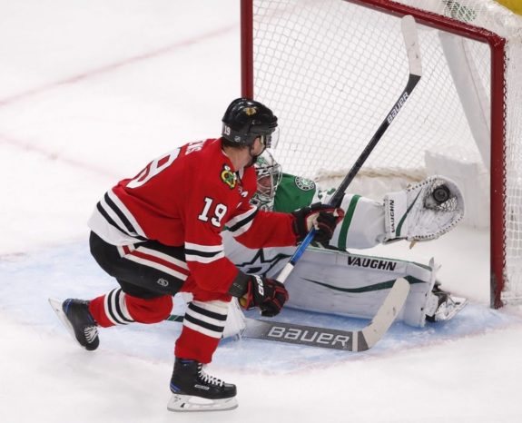 Dallas Stars Anton Khudobin Chicago Blackhawks Jonathan Toews