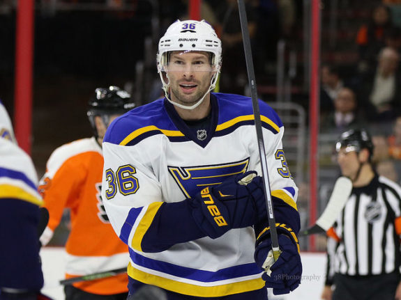 (Amy Irvin/The Hockey Writers) Troy Brouwer is excited to be a member of the Calgary Flames and how could he not be, with the prospect of playing with Johnny Gaudreau and Sean Monahan.