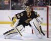 Boston Bruins' Rask at Practice After 3-day Leave