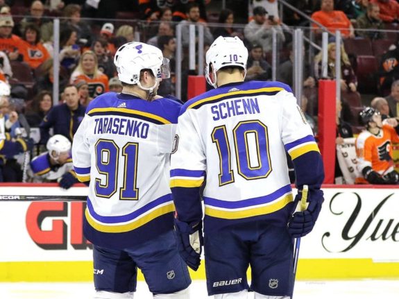 St. Louis Blues Vladimir Tarasenko and Brayden Schenn