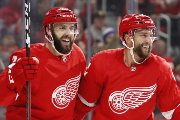 Red Wings Wade Megan (left) and Luke Glendening