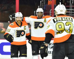 Claude Giroux, Wayne Simmonds, Jakub Voracek, Philadelphia Flyers