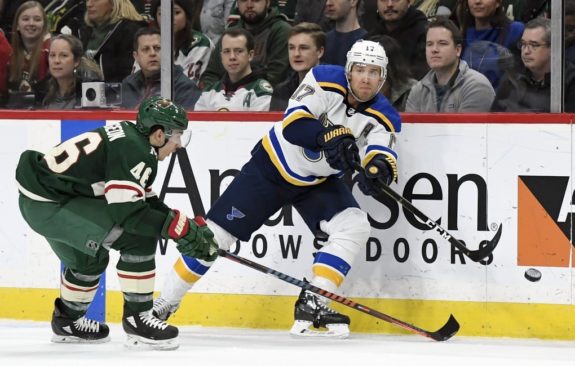 St. Louis Blues Jaden Schwartz Minnesota Wild Jared Spurgeon