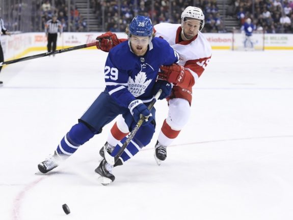 Toronto Maple Leafs William Nylander and Detroit Red Wings Niklas Kronwall