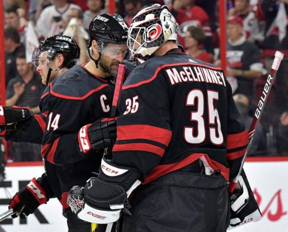 Justin Williams Curtis McElhinney Carolina Hurricanes