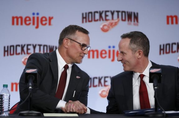 Steve Yzerman and Christopher Ilitch of the Detroit Red Wings.