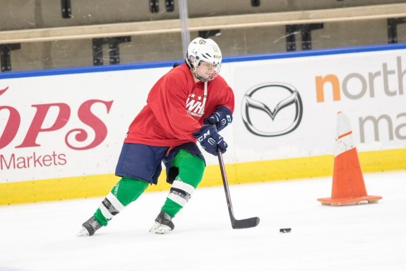 Sandra Velasquez at the NWHL free agent camp in Buffalo. (Photo Credit: Michael Heizel)