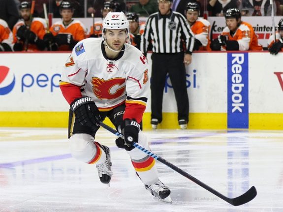 (Amy Irvin/The Hockey Writers) Michael Frolik scored his first career hat trick with the Flames in a Battle of Alberta game last season but also battled injuries and inconsistency in failing to live up to expectations.