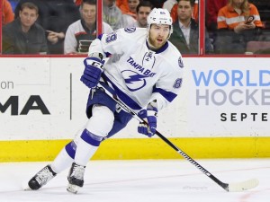 During the 2015-16 post-season, Nikita Nesterov provided solid support to the Lightning defense. (Amy Irvin/The Hockey Writers)