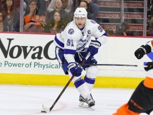Steven Stamkos scored a power play against the Rangers on Sunday. (Amy Irvin / The Hockey Writers)