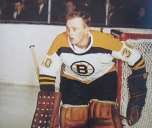 Bruins rookie goalie Gerry Cheevers.